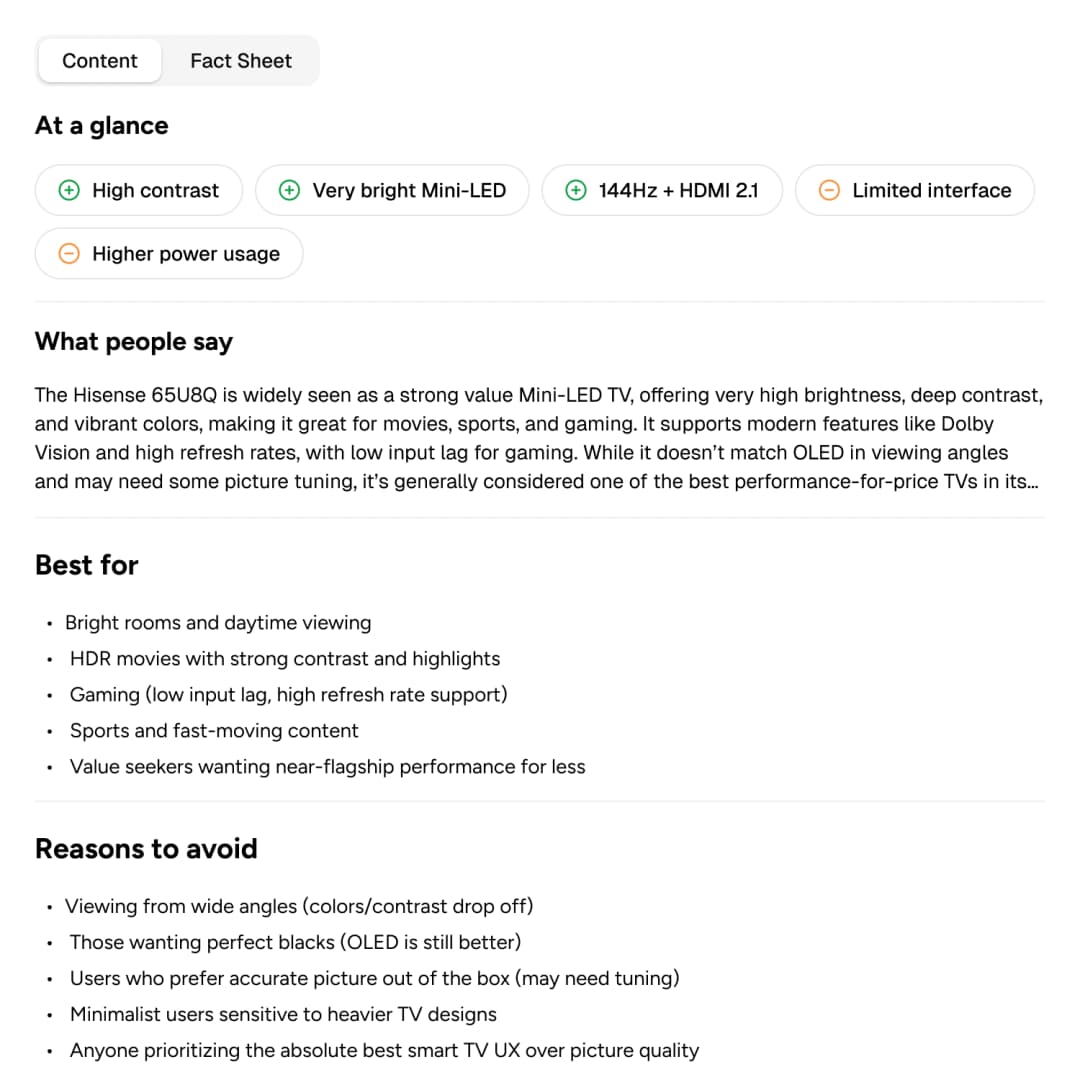 Enhanced Product Pages feature